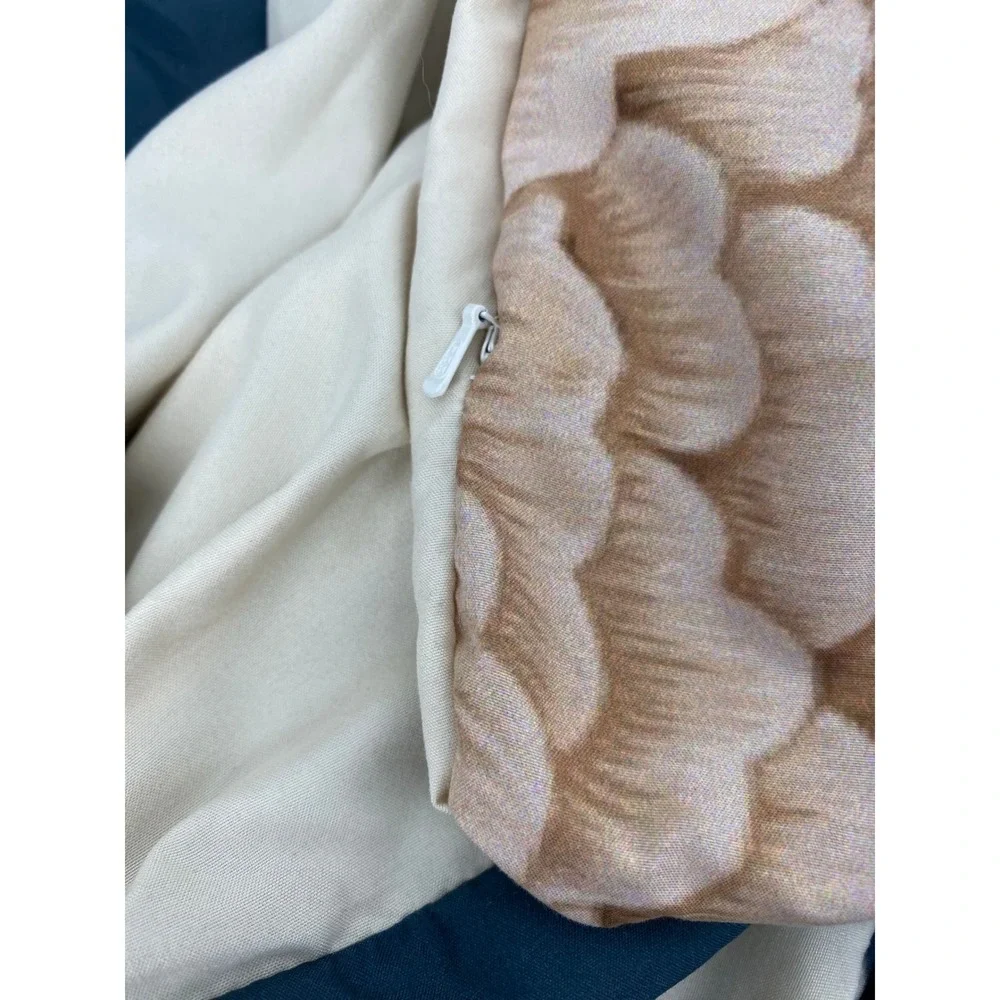 Deny‎ Designs Twin XL Duvet Cover Floral Bird Blue Beige Botanical Bedding